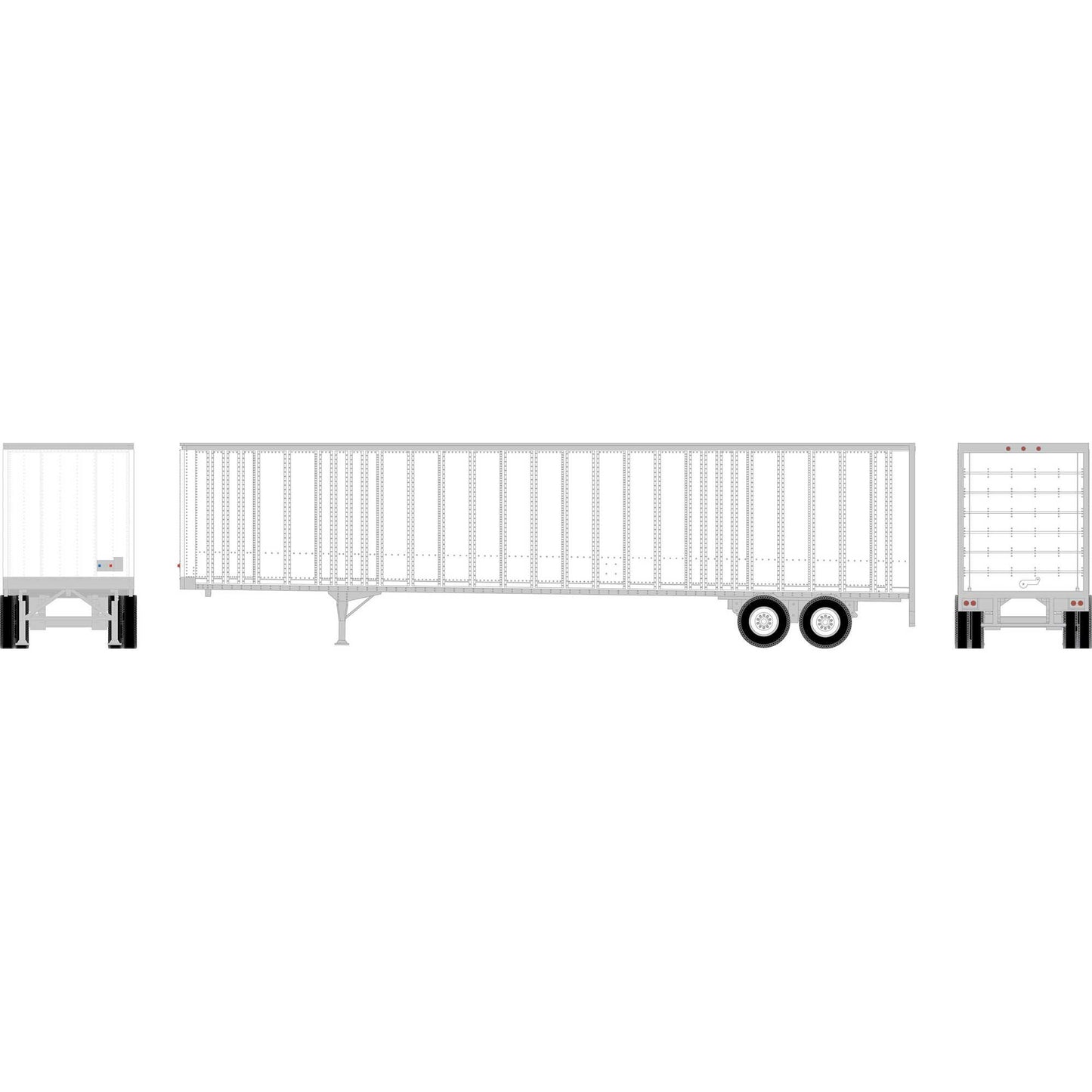 HO ATH 48' Wedge Trailer White Unlettered/Unnumbered (ATH-2557)