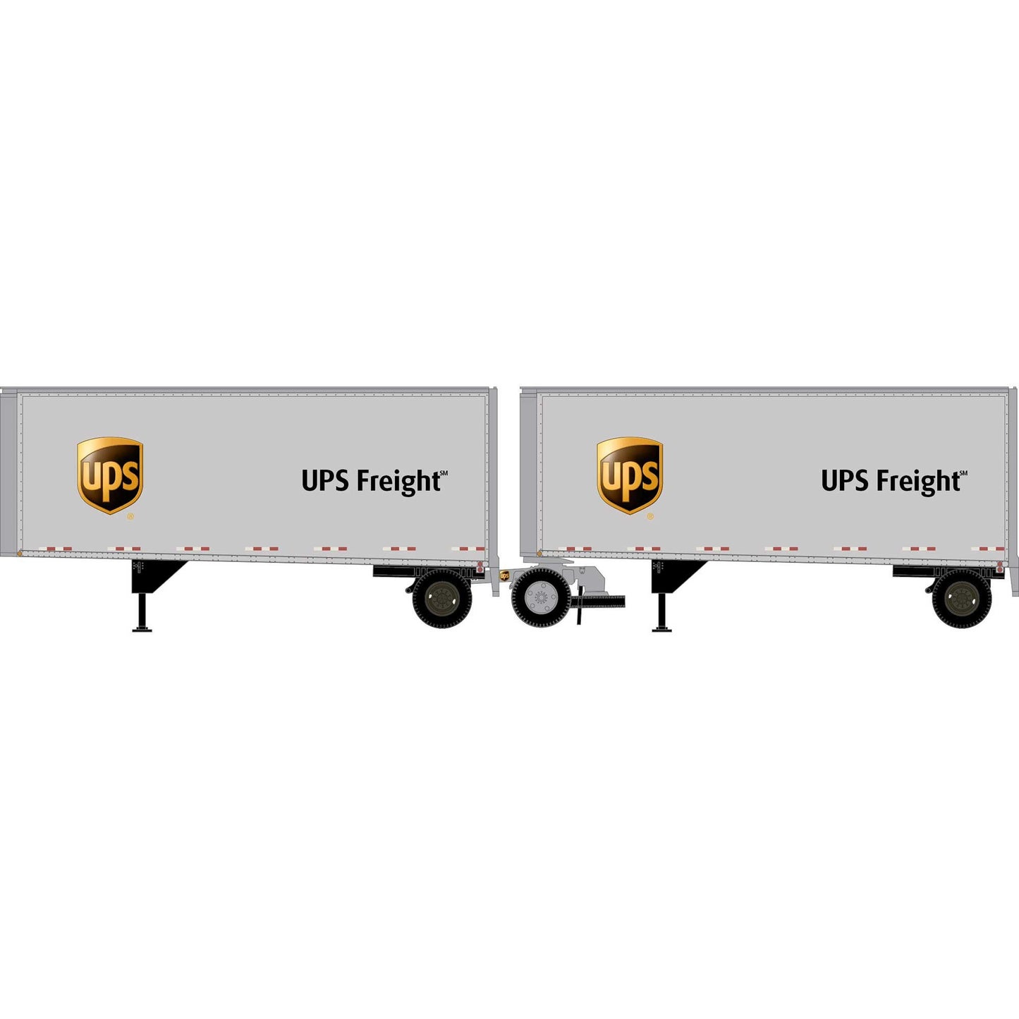 HO ATH 28' Wedge Trailers Smooth Side with Dolly Set (ATH-2558)