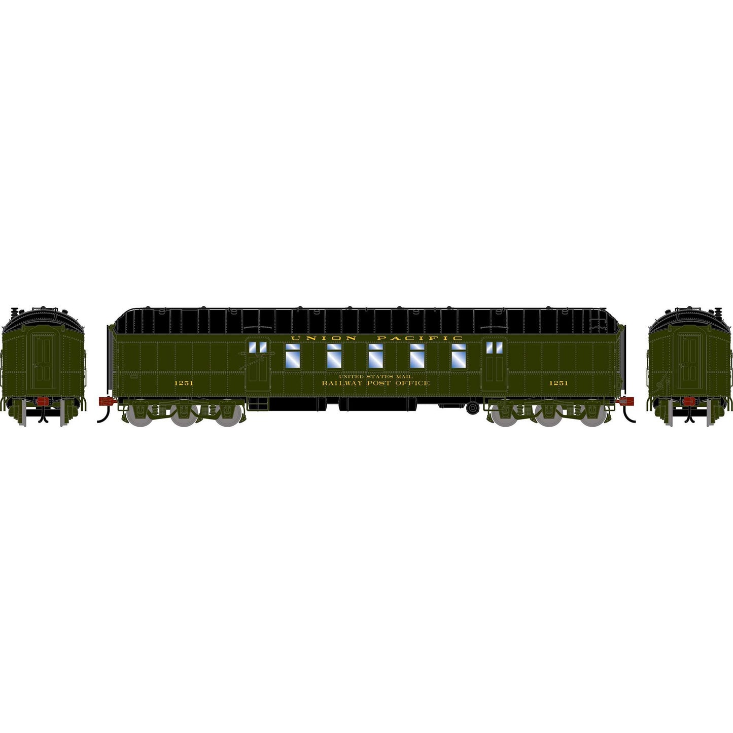 HO 60' Pullman Common Standard Postal Car UP #1251 (ATH-2579)