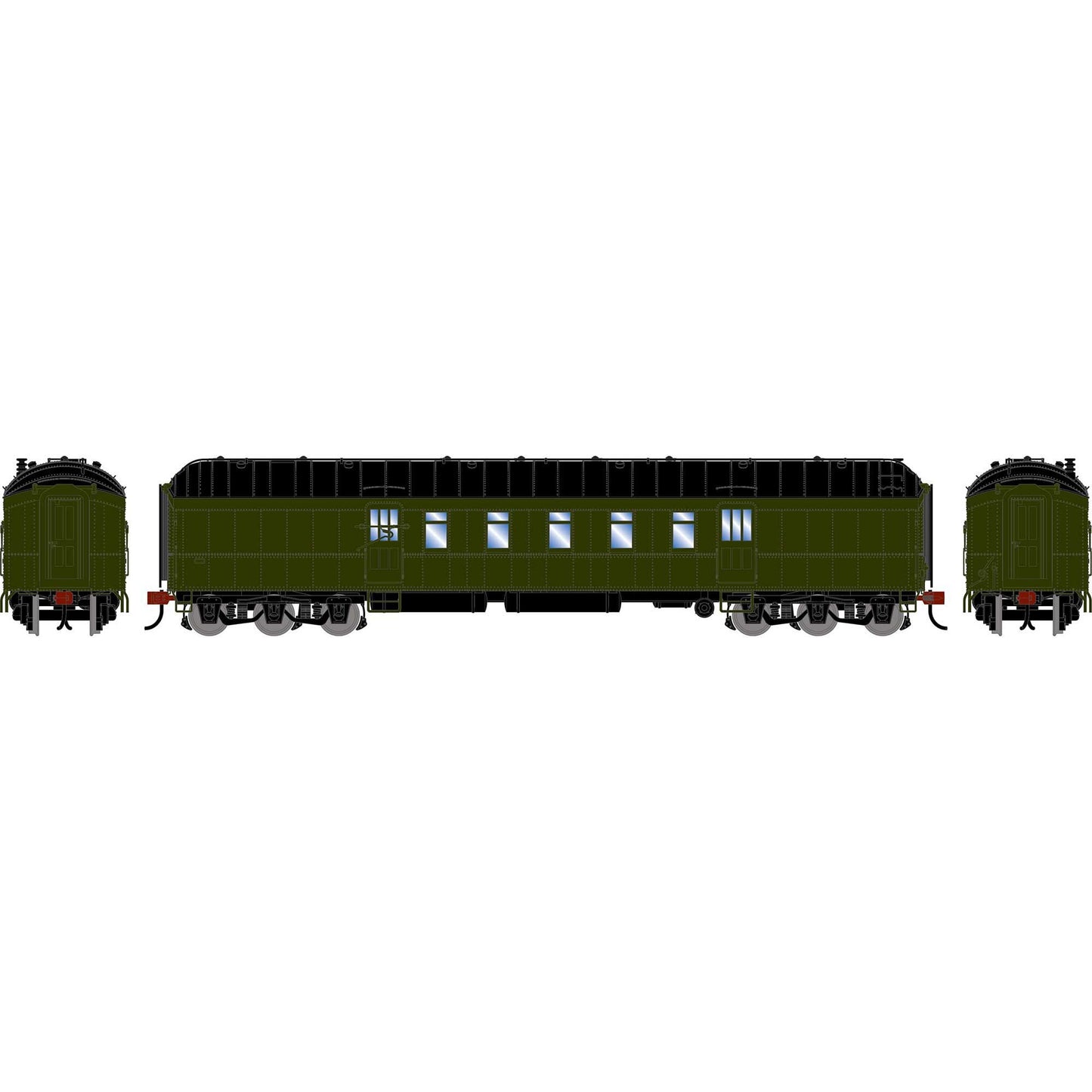 HO ATH 60' Pullman Common Standard Postal Car Green Unlettered (ATH-2585)