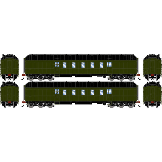 HO 60' Pullman Common Standard Postal Car Green Unlettered (ATH-2586)