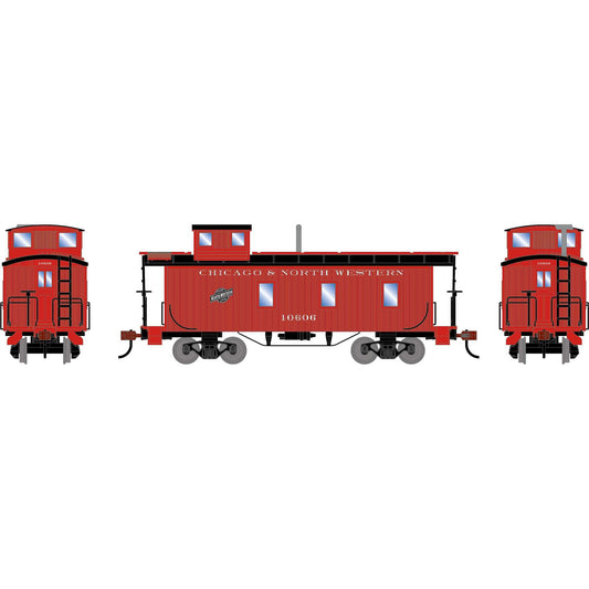 HO 3-Window Wood Caboose CNW #10606 (ATH-2593)