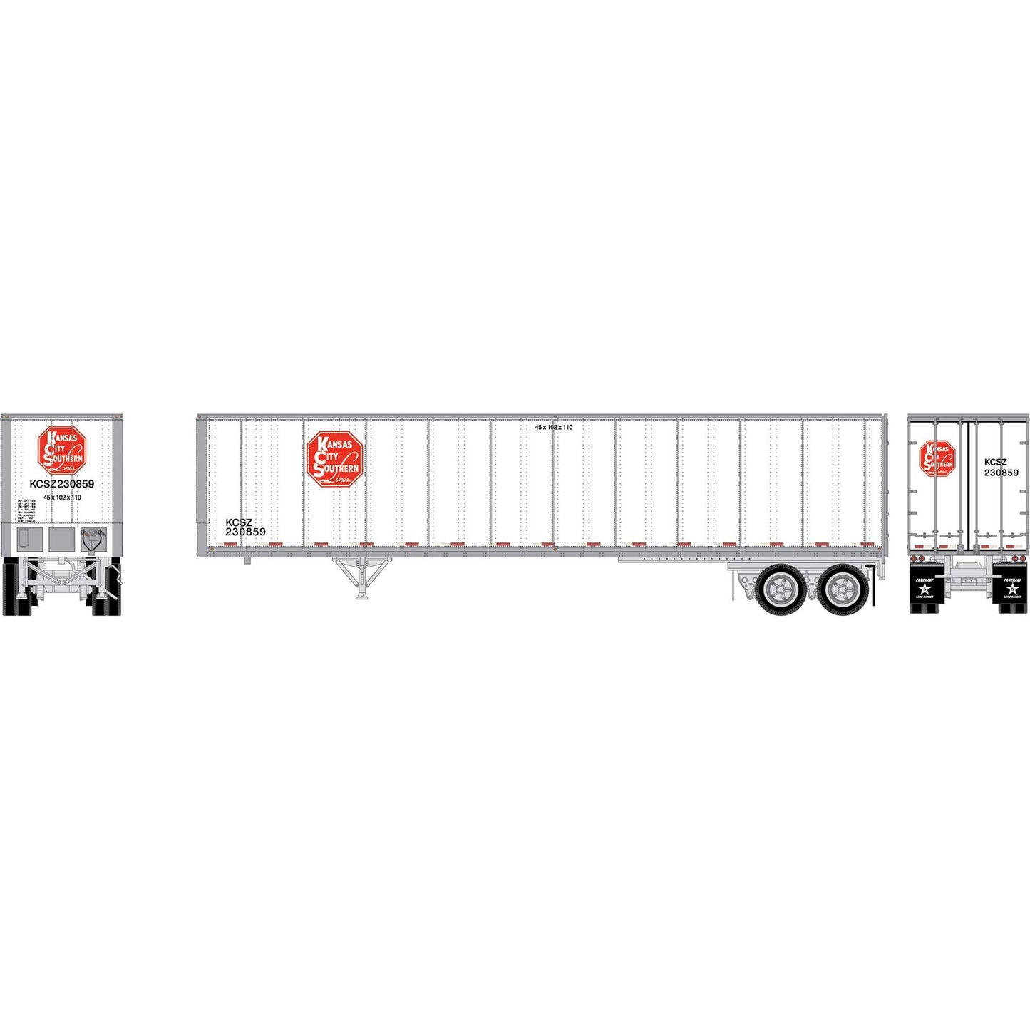 HO ATH 45' Fruehauf Z-Van Trailer Smooth Side (ATH-2607)