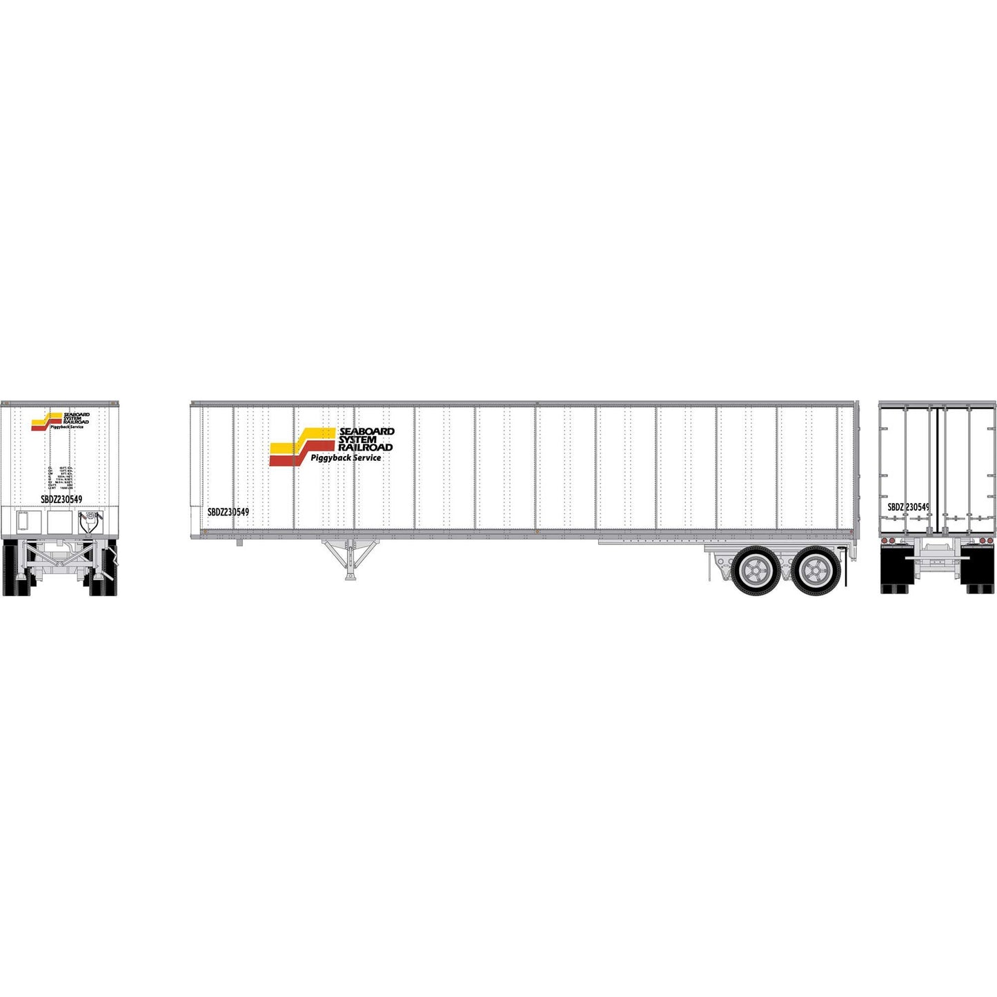 HO 45' Fruehauf Z-Van Trailer Smooth Side Model (ATH-2612)