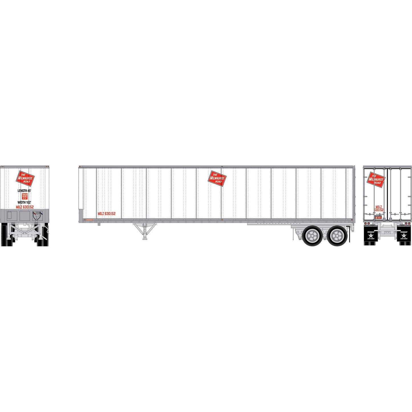 HO ATH 45 Fruehauf Z-Van Trailer Smooth Side (ATH-2617)
