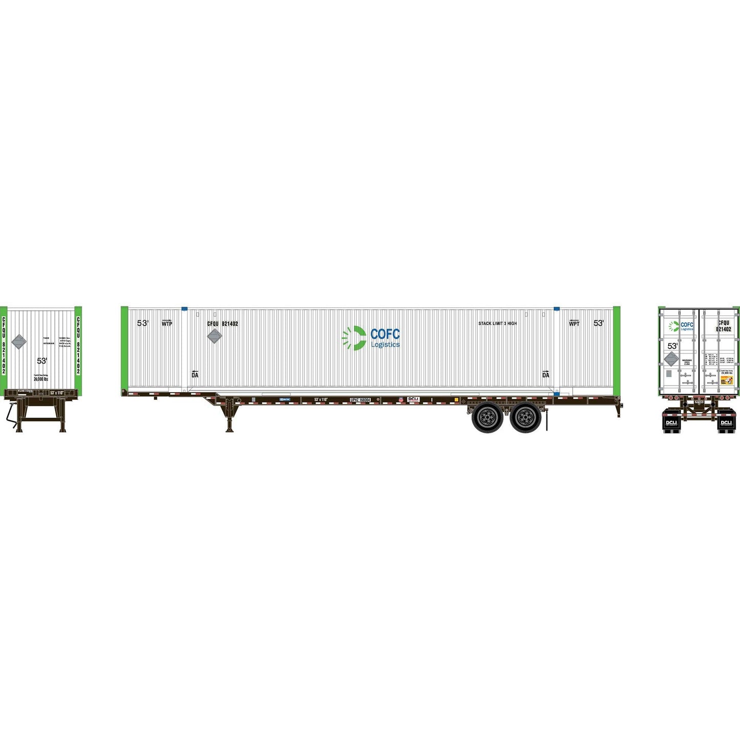HO ATH 53' Chassis with Container (ATH-2653)