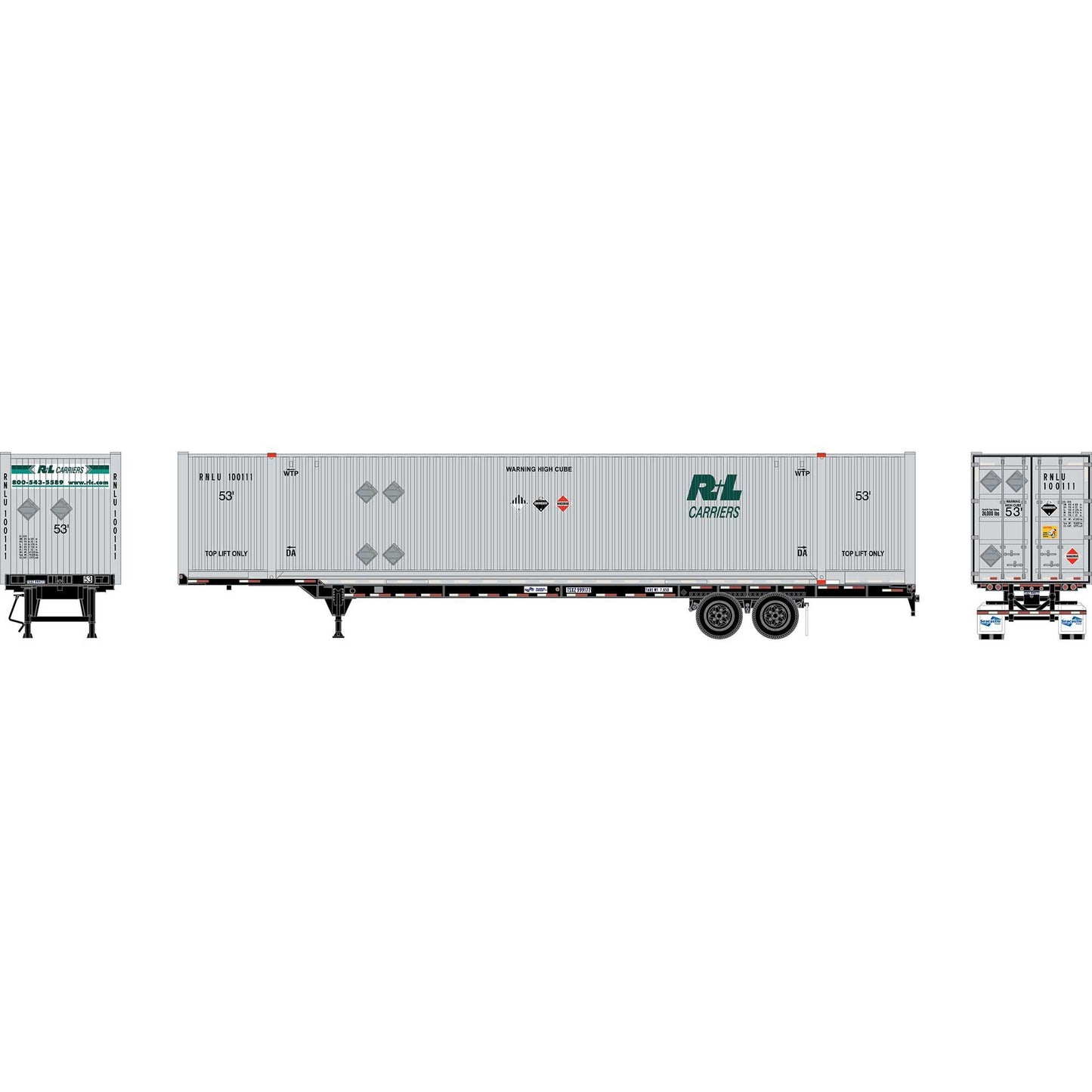 HO ATH 53' Chassis with Container Set (ATH-2656)