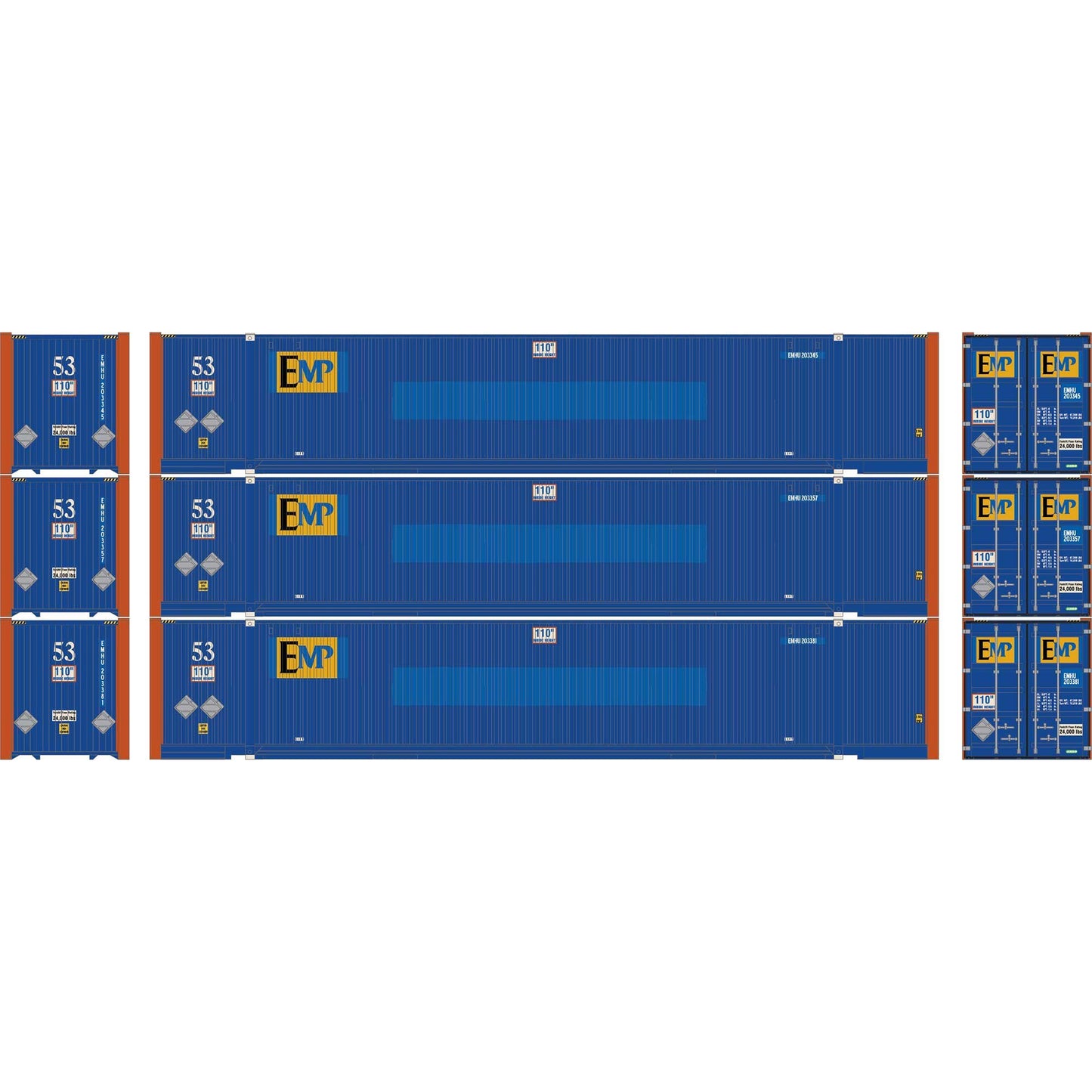HO ATH 53' Jindo Containers EMHU 203345 203357 203381 (ATH-2657)