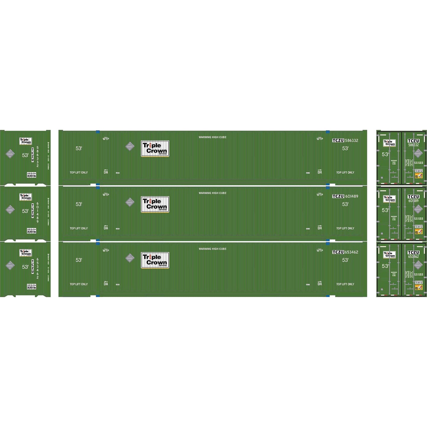 HO ATH 53' Jindo Containers TCZU #586332/601489/653462 Set of 3 (ATH-2660)