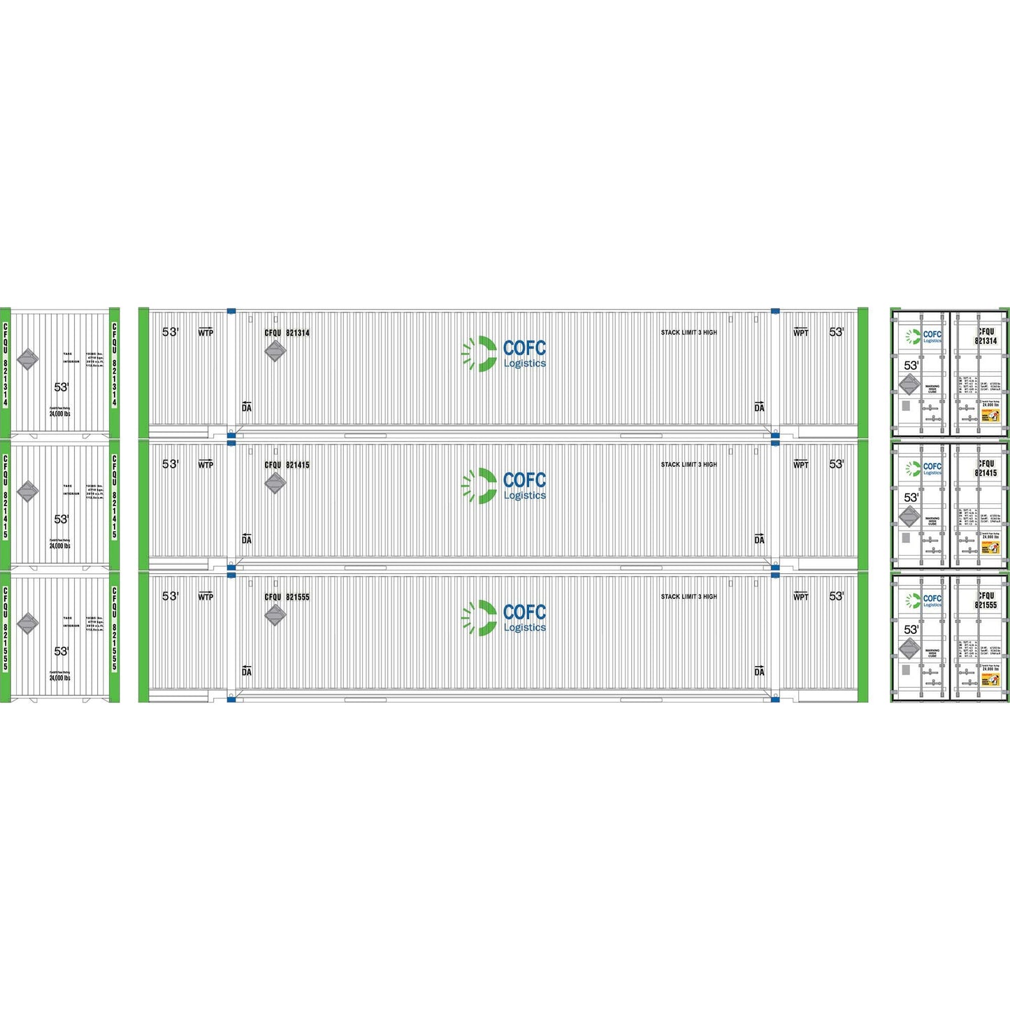 HO 53' Jindo Containers Set of 3 (ATH-2662)