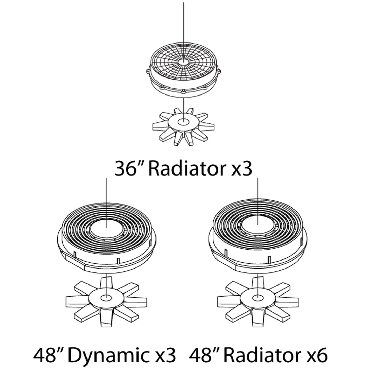 HO Fans Set 48" Early Pan Top (3) (ATH11692)