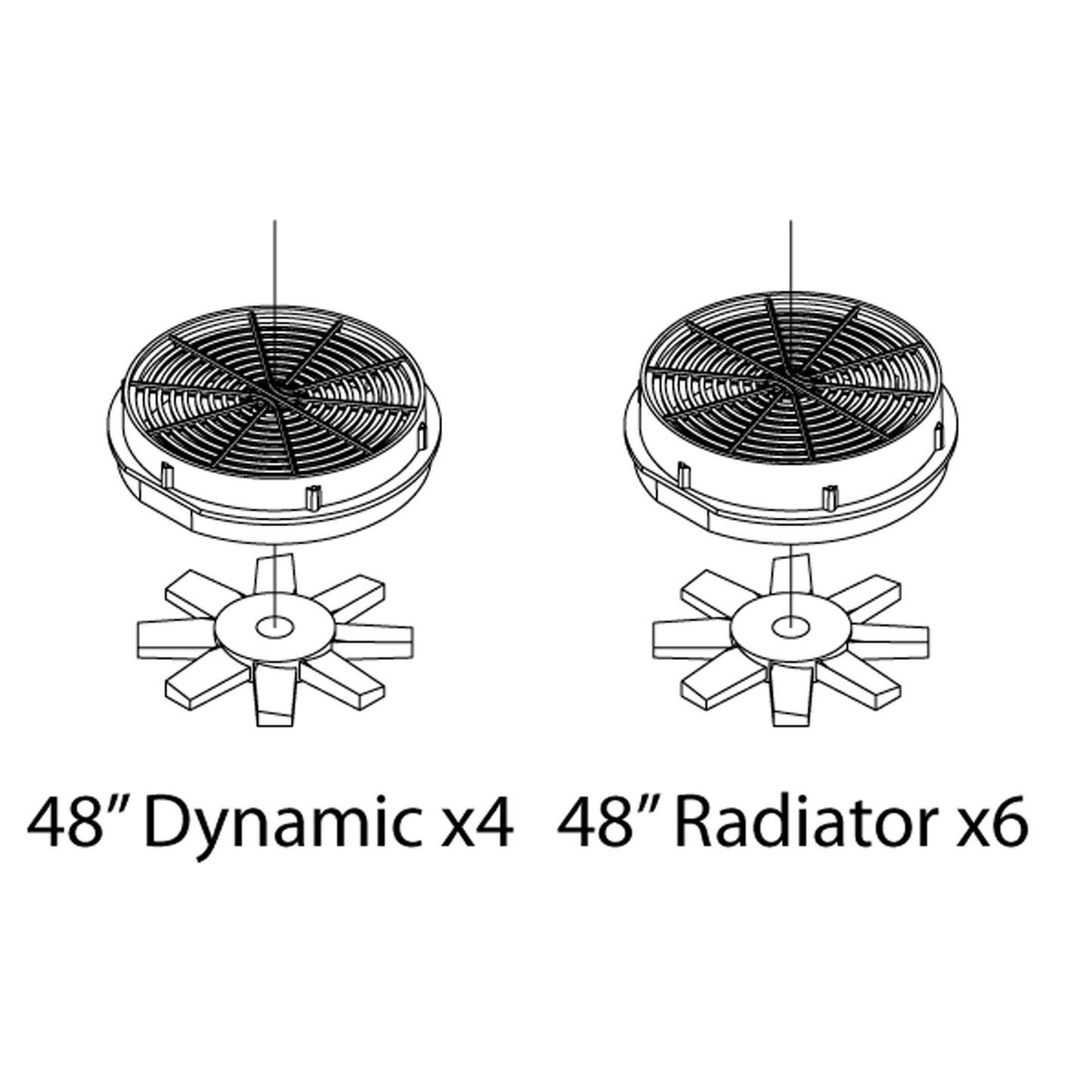 HO Fans Set 48 Inch Late (3) (ATH11693)