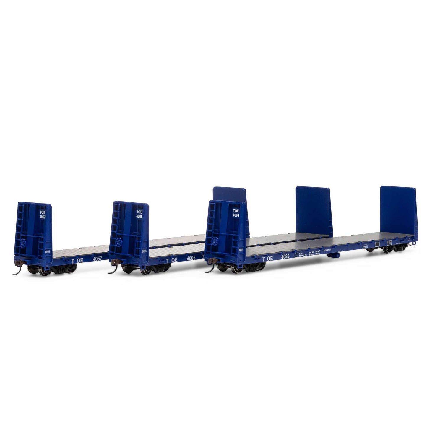 HO 60' Bulkhead Flat Cars (TOE #4005, 4057, 4092) Plastic Model (ATH17223)