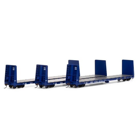 HO 60' Bulkhead Flat Cars (TOE #4005, 4057, 4092) Plastic Model (ATH17223)