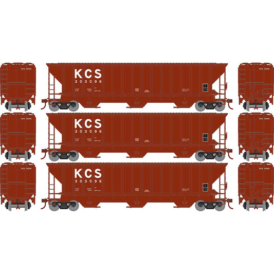 HO PS4740 Covered Hopper KCS #303096/303107/303124 (ATH22266)