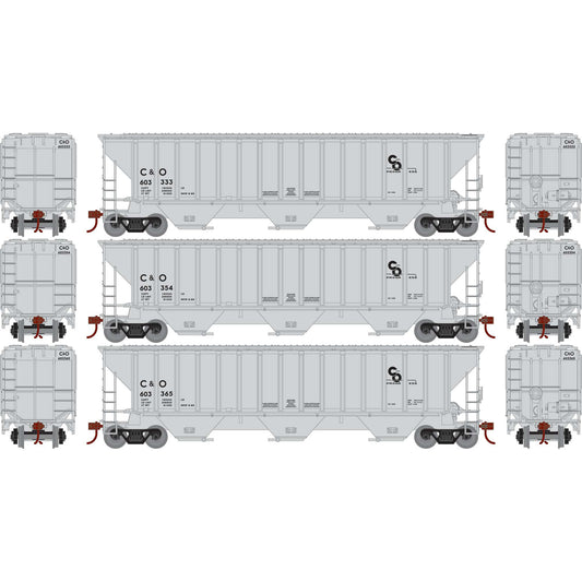 HO PS4740 Covered Hopper C&O #603333/603354/603365 (ATH22269)
