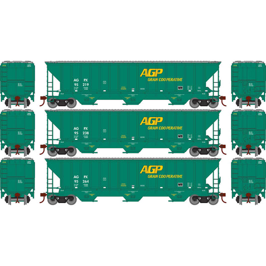 HO PS4740 Covered Hopper AGPX 95219/95238/95264 (ATH22272)