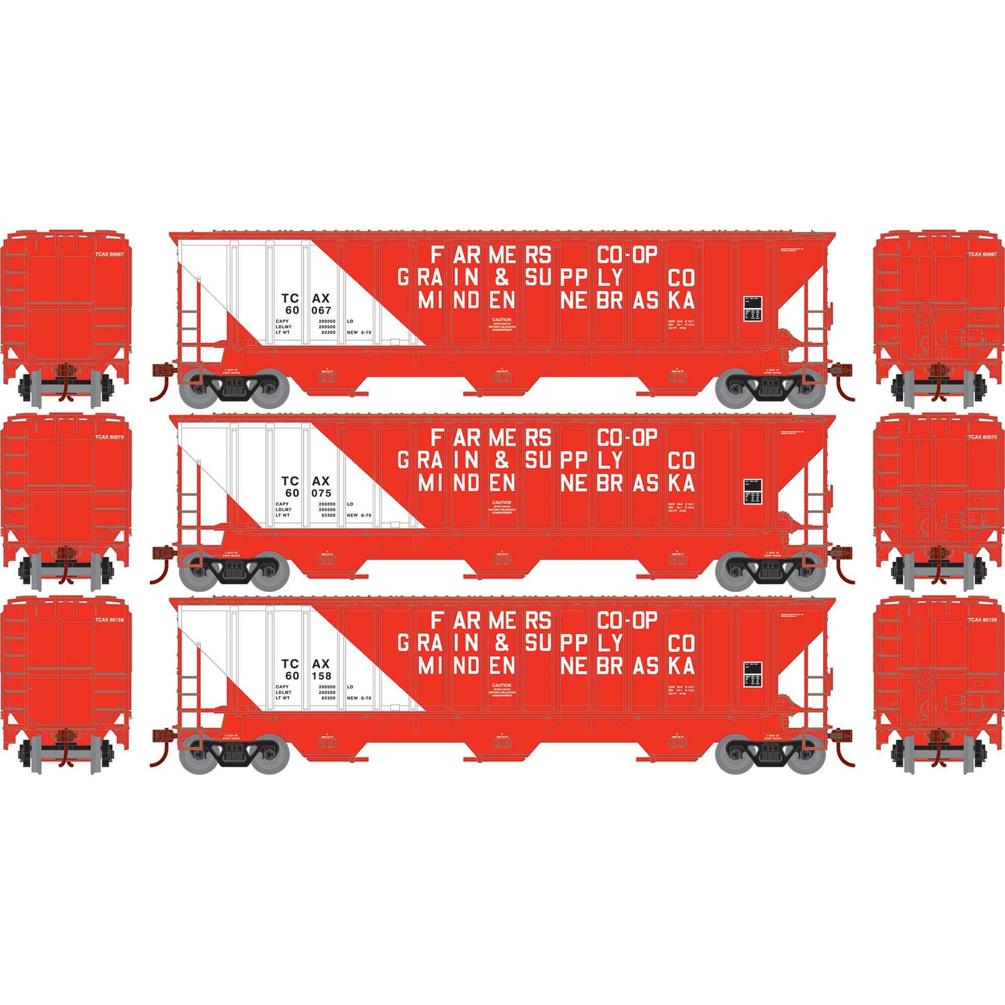 HO PS4740 Covered Hopper TCAX #60067/60075/60158 (ATH22278)