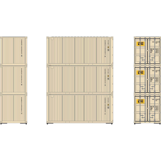 HO RTR 20' Corrugated Container CKRU #1 (3) (ATH27781)