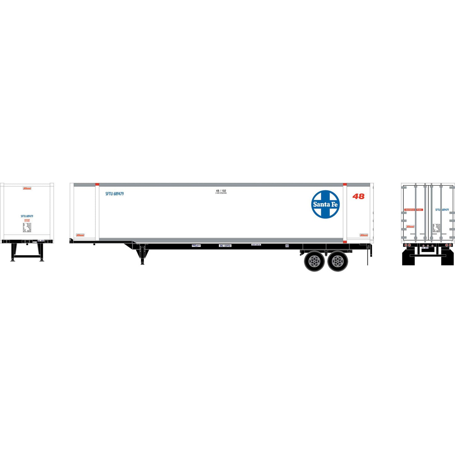 HO 48' Container with Chassis, SFTU / BNZ (ATH27993)