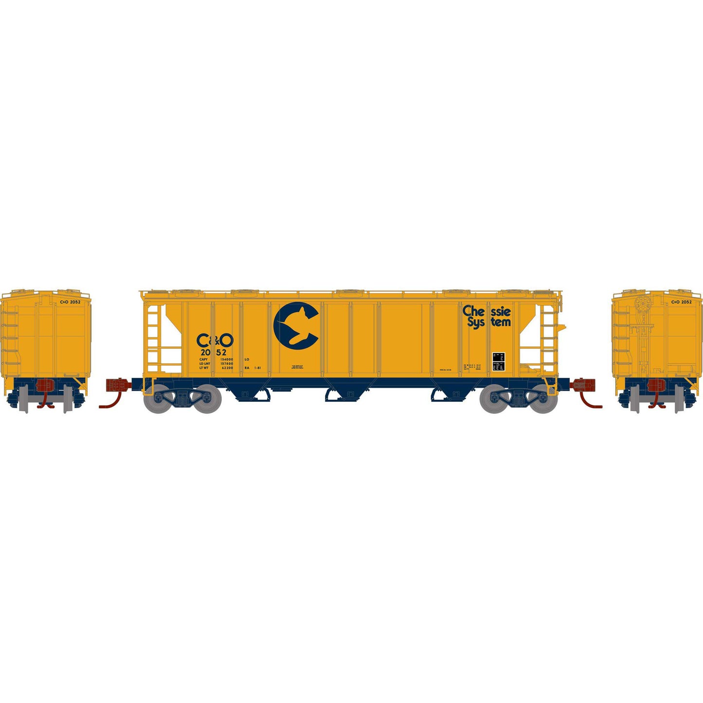 N PS-2 2893 3-Bay Covered Hopper C&O #2052 (ATH28346)