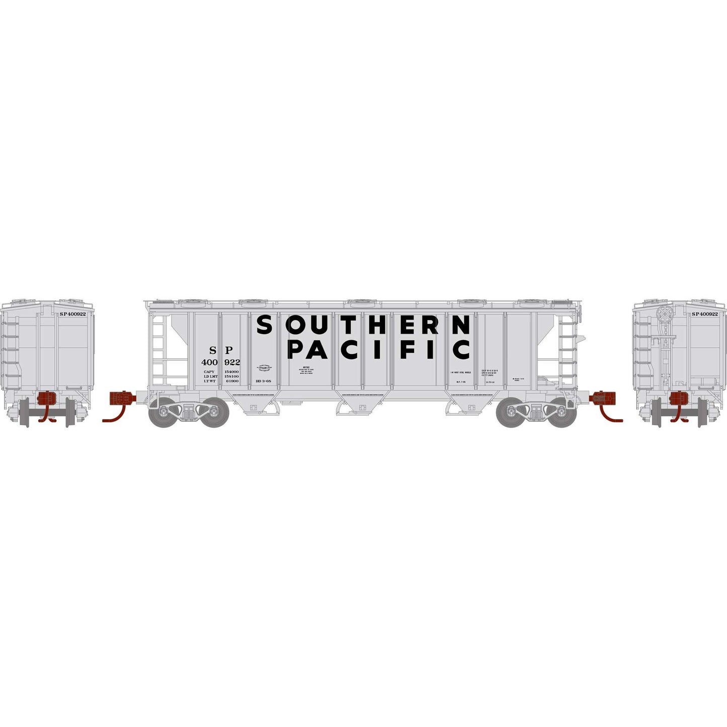 N PS-2 2893 3-Bay Covered Hopper SP #400922 (ATH28358)