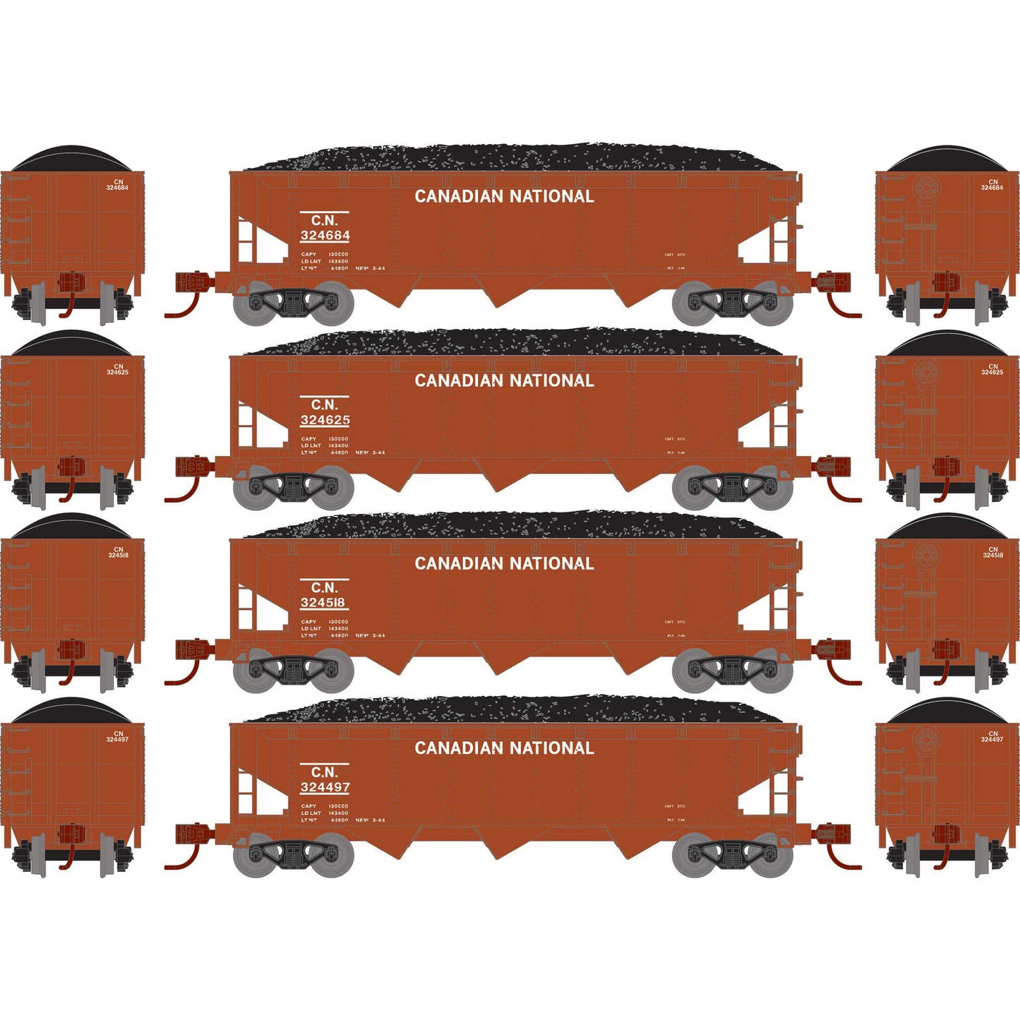 N 40' Offset Coal Hopper with Load, CN #1 (ATH28571)