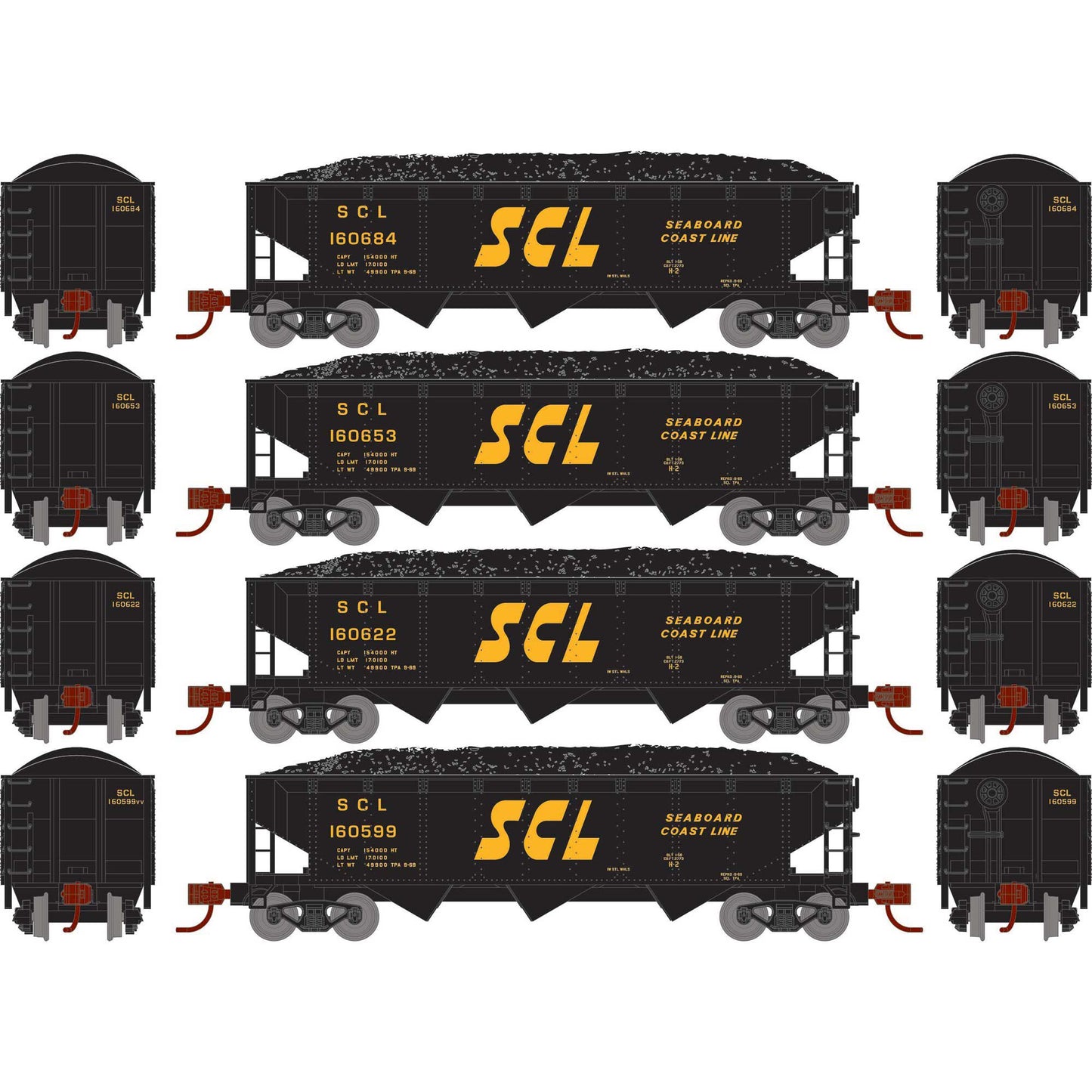 N 40' Offset Coal Hopper with Load, SCL #1 (ATH28577)