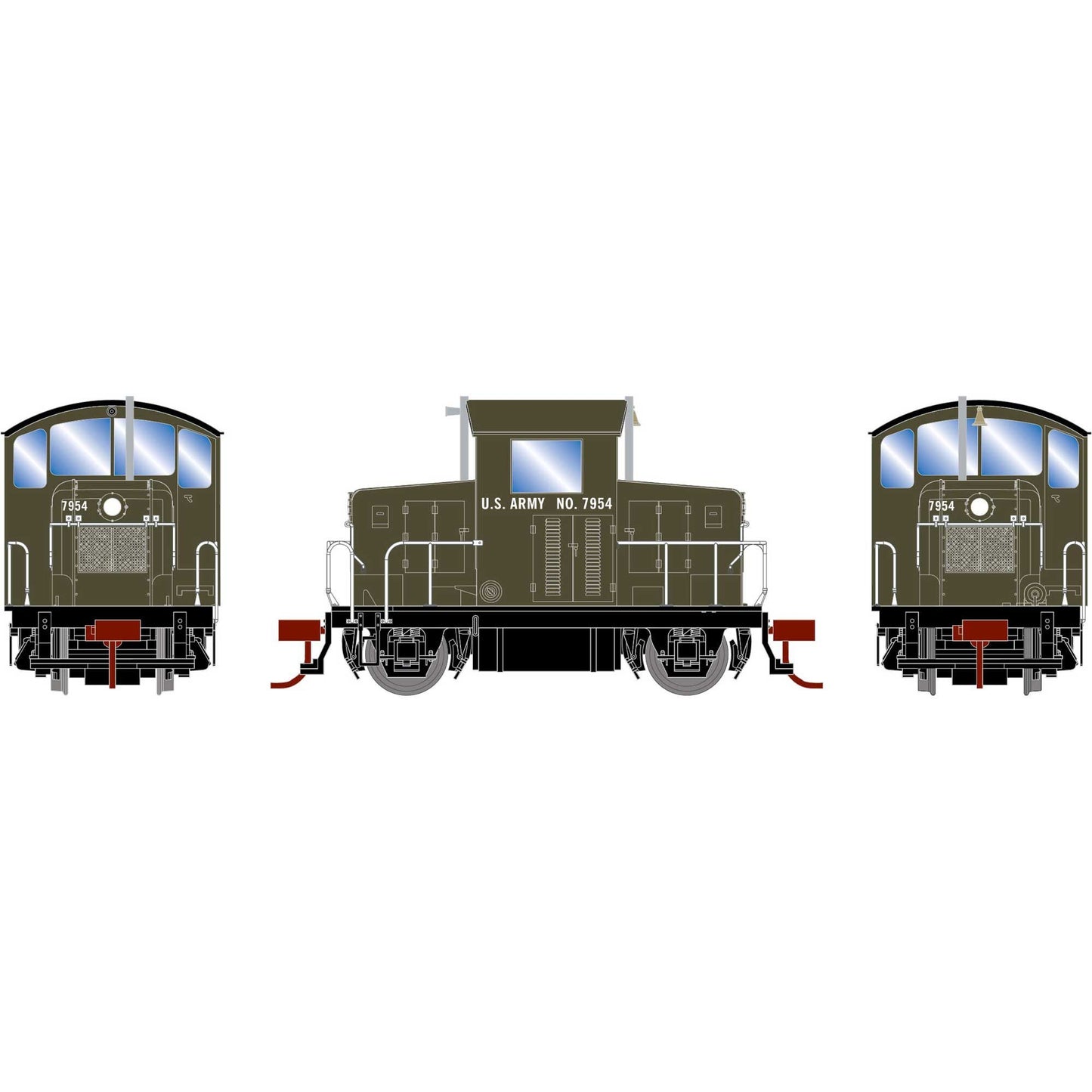 HO EMD Model 40 Locomotive USAX #7954 (ATH28747)