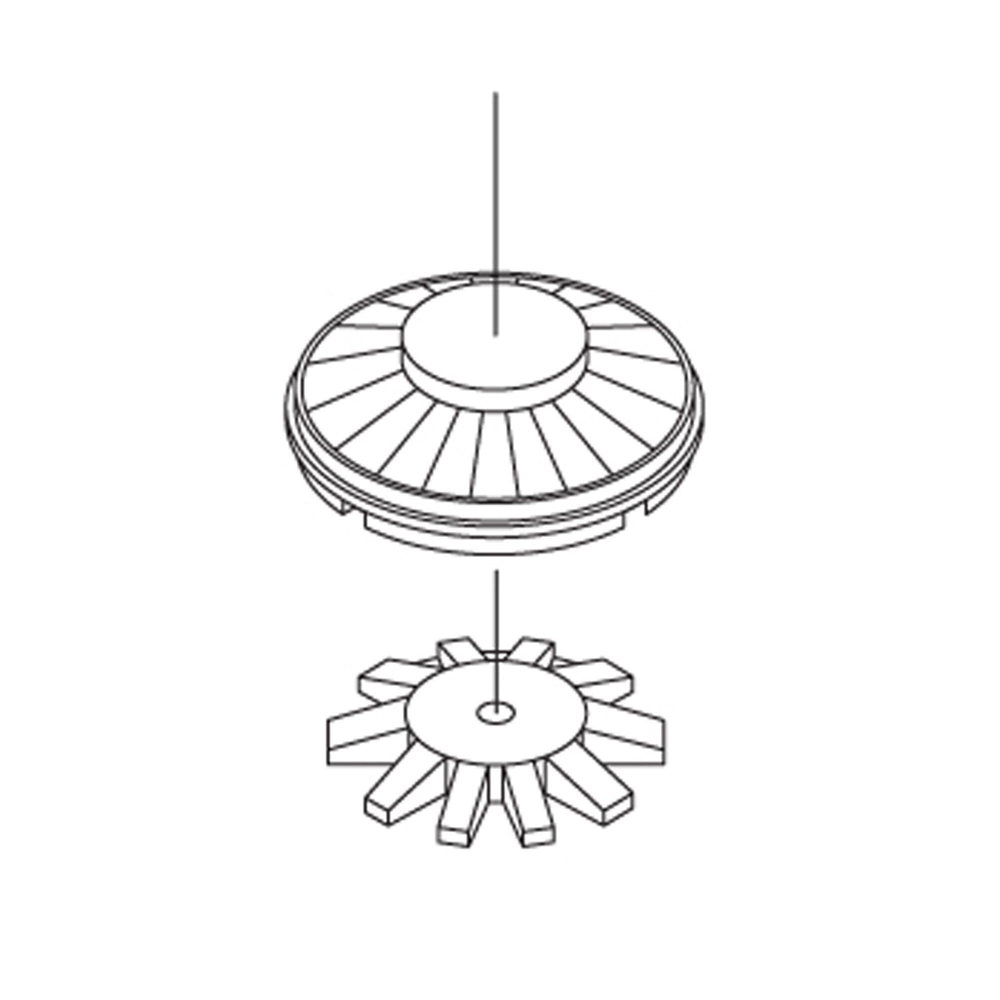 HO Fans Set 36" Button Top/CF7 (3 Sets) (ATH31002)