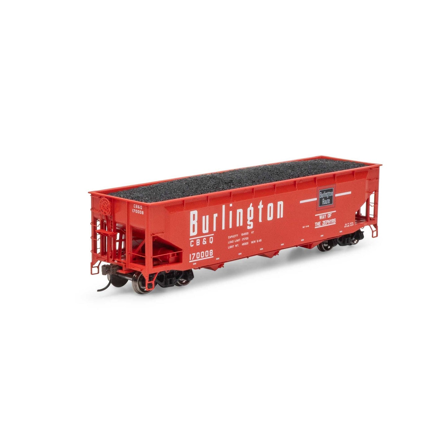 HO 40' Offset Coal Hopper with Load, CB&Q #170008 (ATH33080)