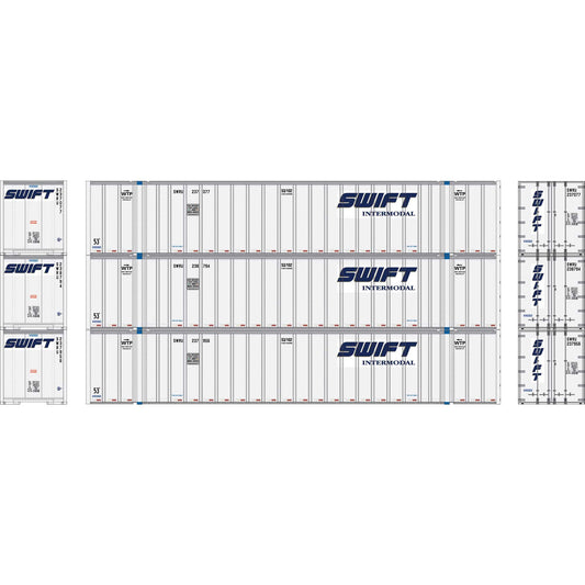 HO RTR 53' Stoughton Containers Swift #2 (3) Set (ATH40123)