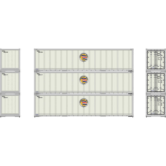 HO 40' Smooth Side Containers Set of 3 (ATH63388)