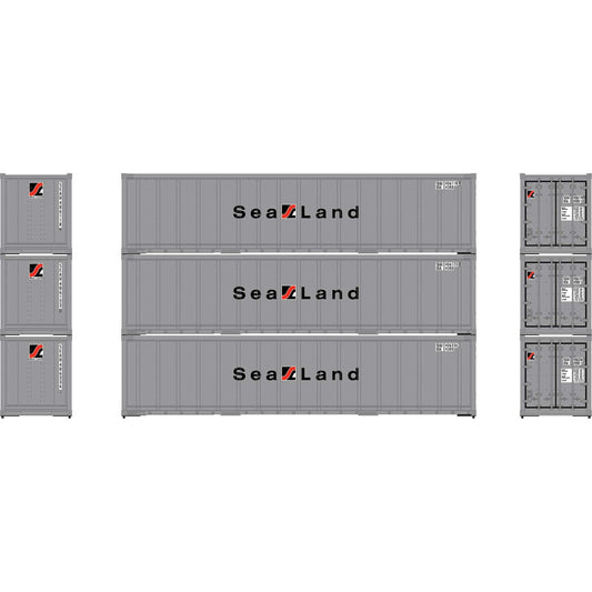 HO 40' Smooth Side Containers SEAU #1 Set of 3 (ATH63391)