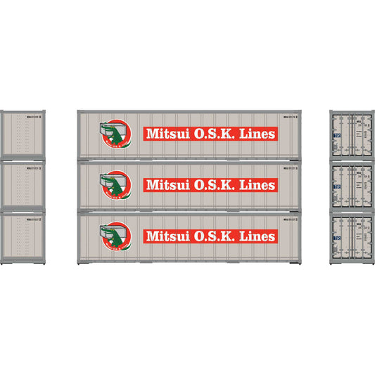 HO 40' Smooth Side Containers MOLU #2 (3 Pack) (ATH63396)