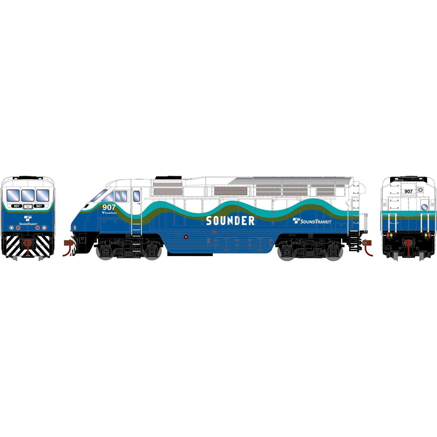 HO F59PHI Locomotive with DCC and Sound, SDRX #907 (ATH64953)