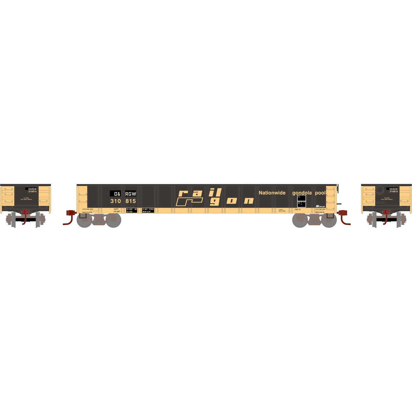 N 52' Mill Gondola D&RGW #310815 (ATH6625)