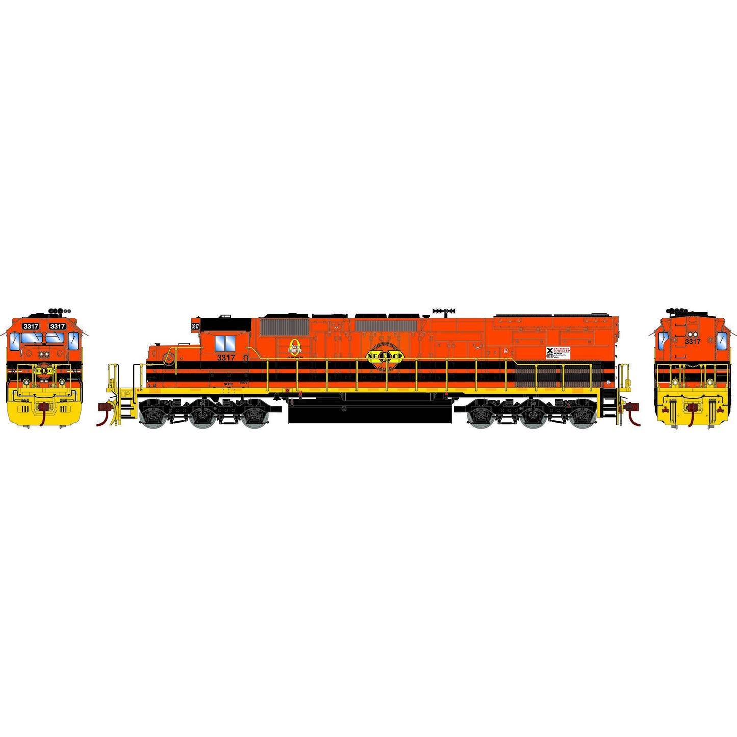HO SD40T-2 Locomotive NECR 3317 (ATH71756)