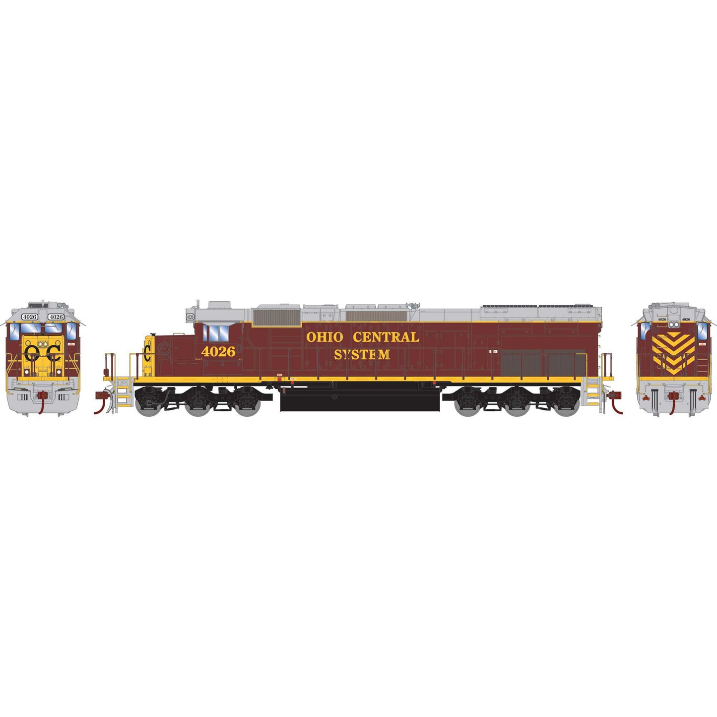 HO RTR SD40T-2 Ohio Central #4026 Locomotive (ATH72077)