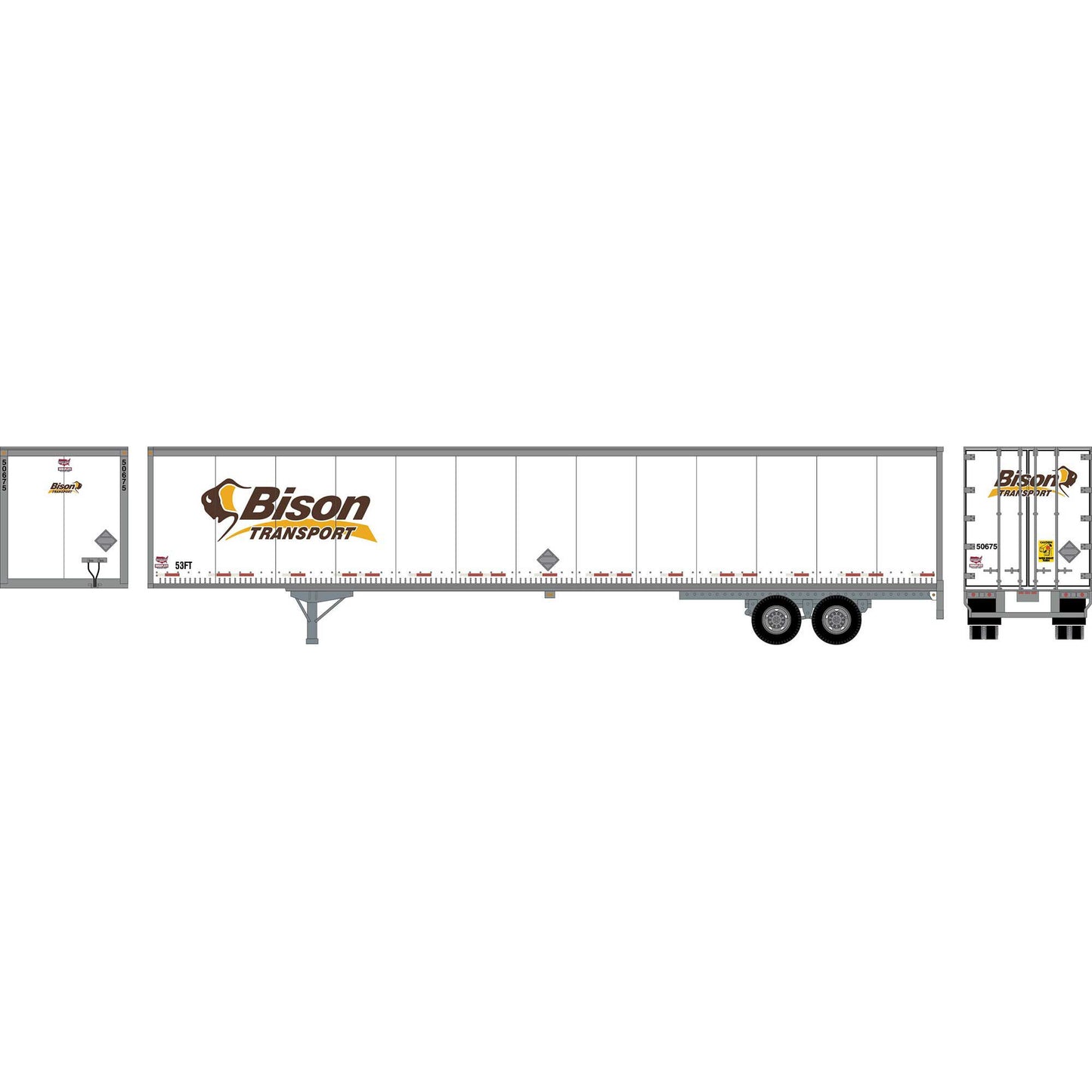 HO RTR 53' Wabash Plate Trailer, Bison Transport #2 (ATH72808)