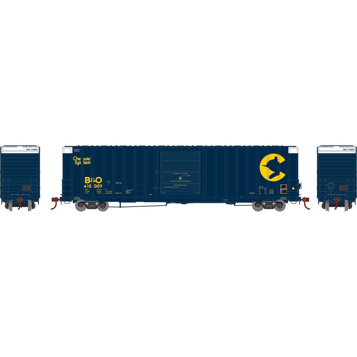 HO 60' ICC Hi-Cube Boxcar B&O #410009 (ATH72831)