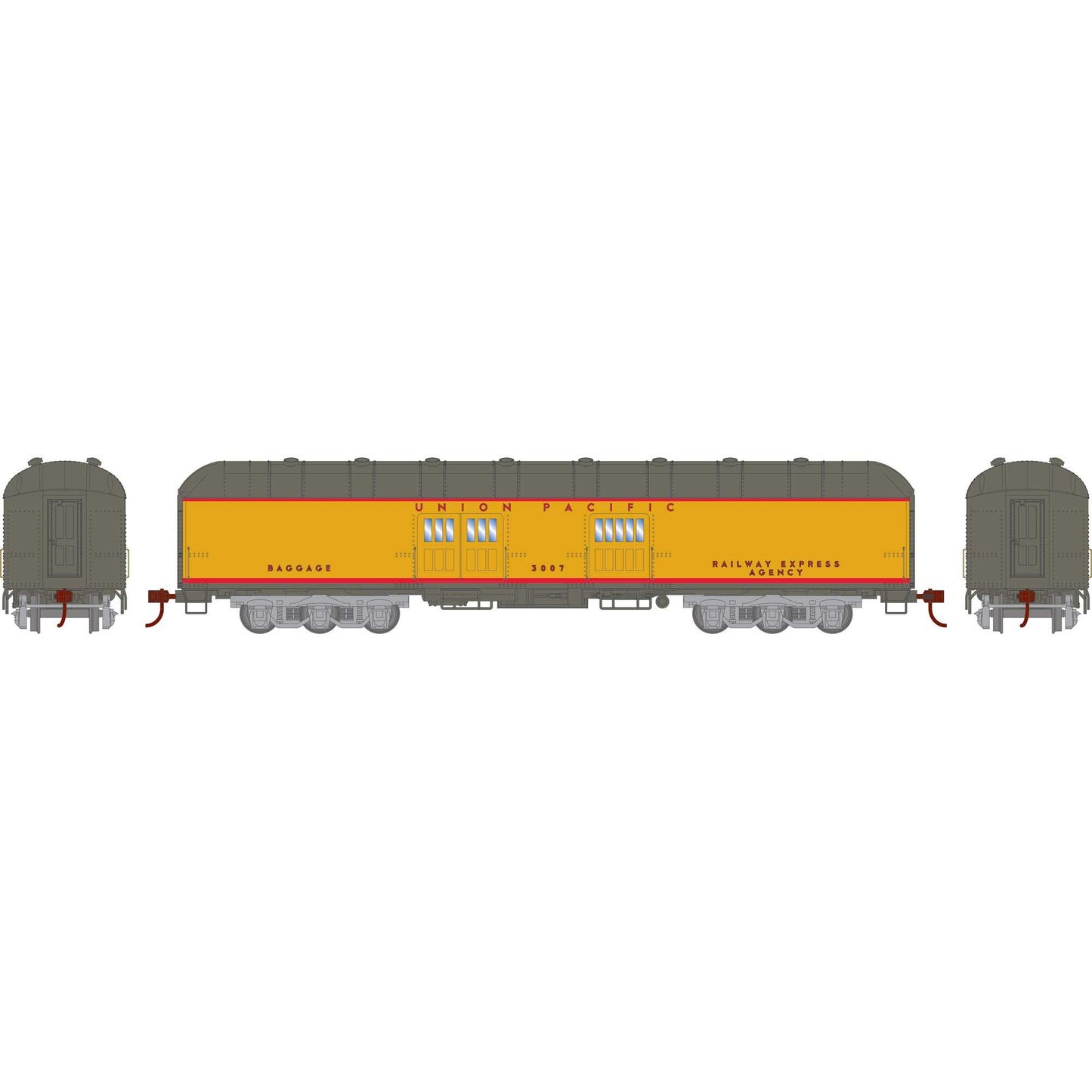 HO RTR Arch Roof Baggage UP #3007 (ATH73025)