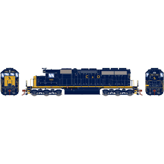 HO SD40 Locomotive C&O #7451 (ATH73639)