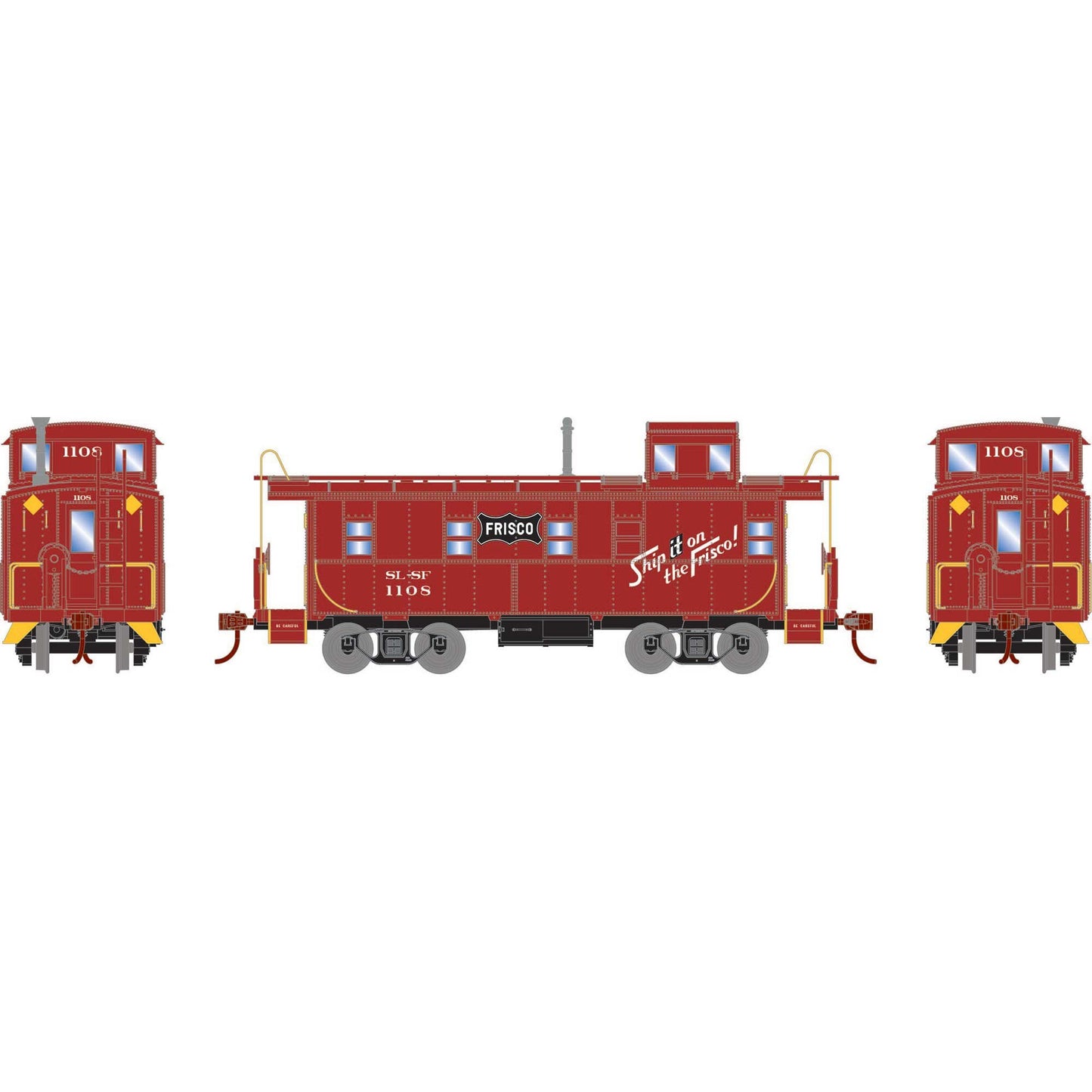 HO Cupola Caboose SLSF #1108 Plastic Model (ATH74037)