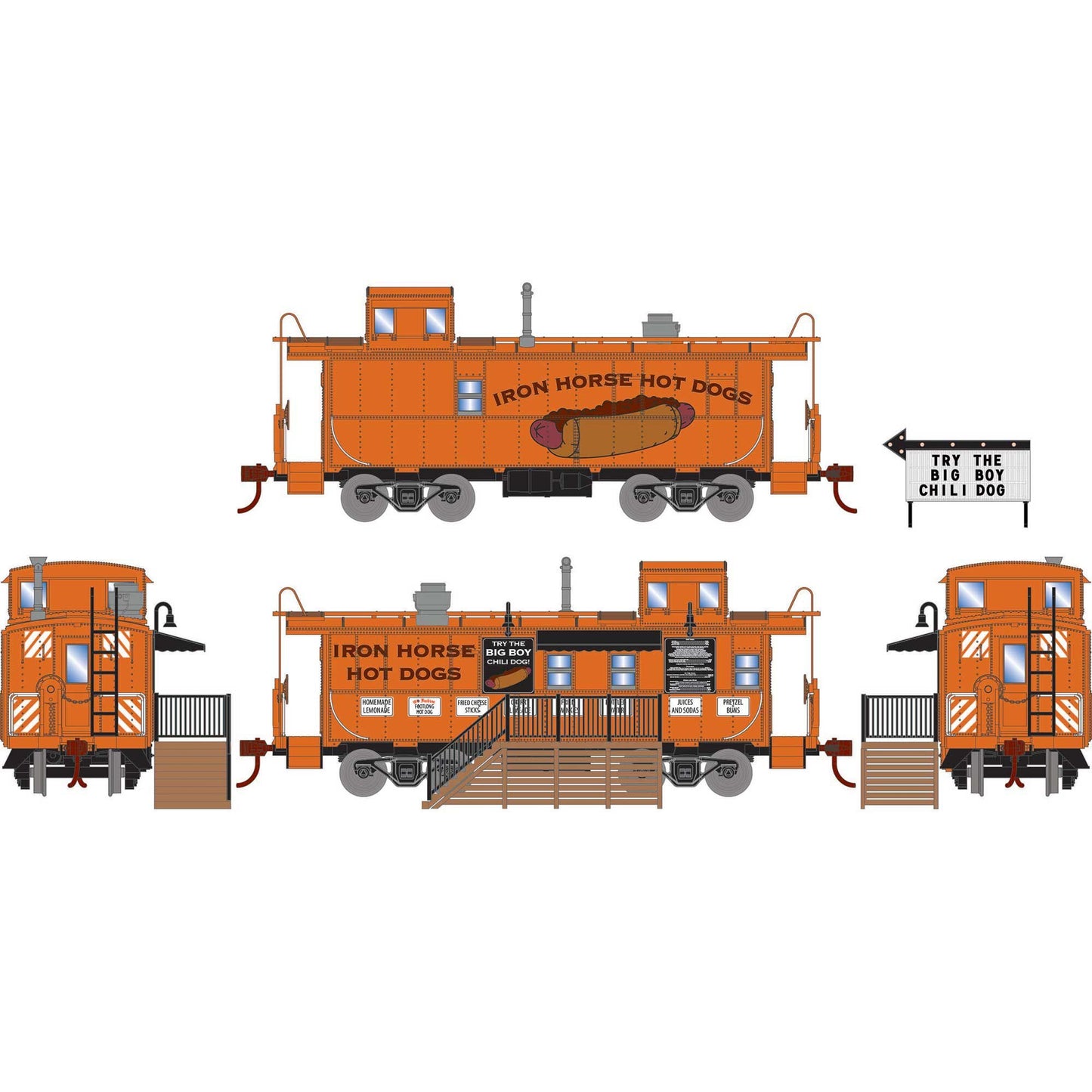 HO Concession Caboose Iron Horse Hotdogs (ATH74040)