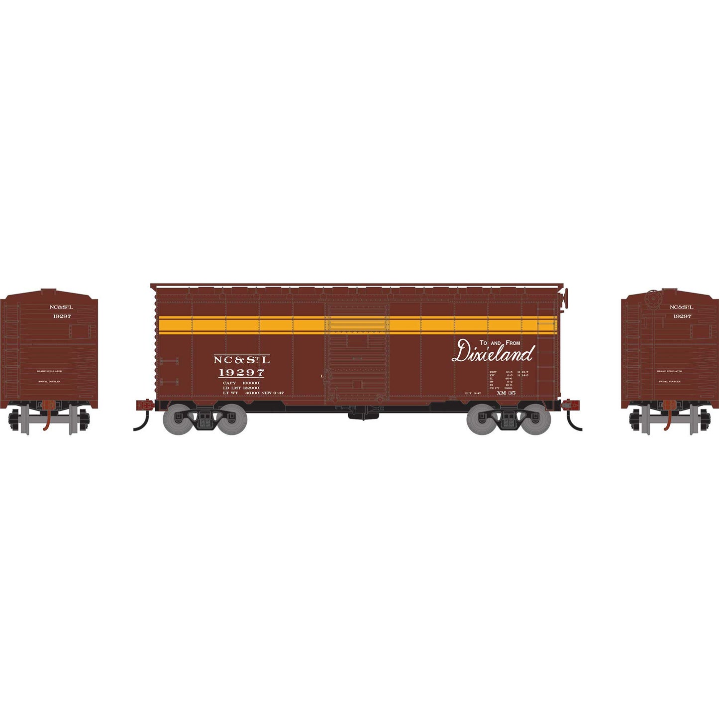 HO 40' Youngstown Door Box Car NC&STL #19297 (ATH75342)