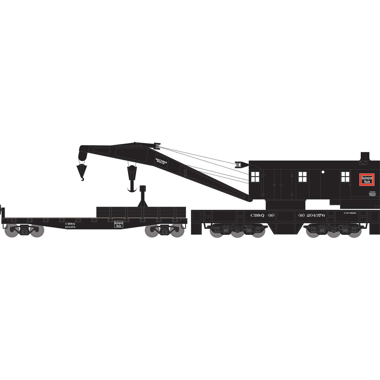 HO 200T Crane/Tender CB&Q #204376/204376 (ATH75421)