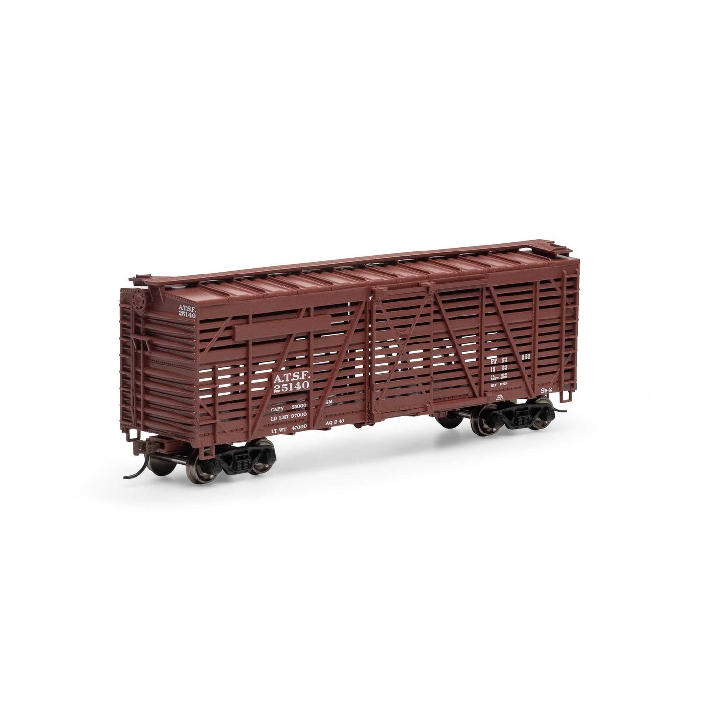 HO 40' Stock Car ATSF #25140 Plastic Model (ATH75989)