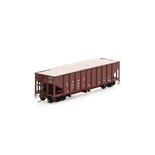 HO 40' Ribbed 3-Bay Ballast Hopper ATSF #76950 (ATH7633)