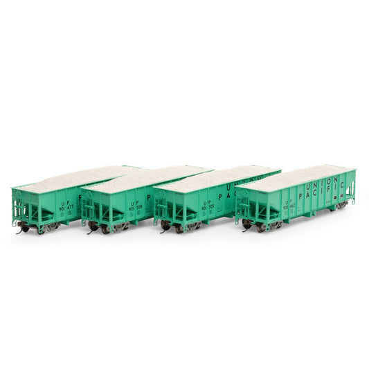 HO 40' Ribbed 3-Bay Ballast Hopper UP #2 (4) (ATH7650)